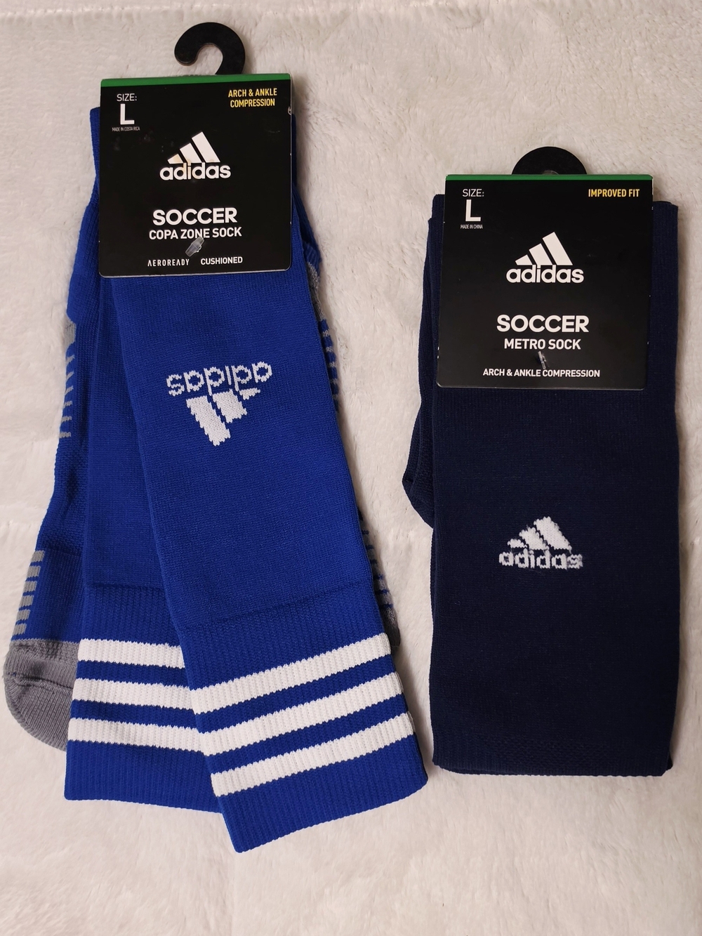 adidas Men’s Soccer Socks Duo — Bright Blue & Navy(SOC72/73)